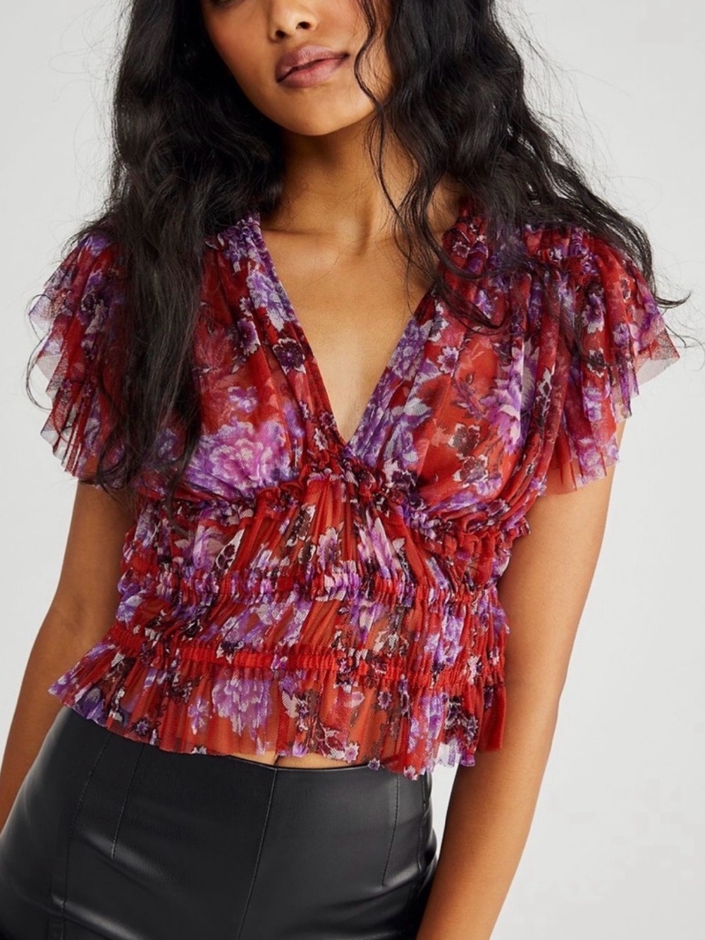 Free People Making Me Smile Mesh Top